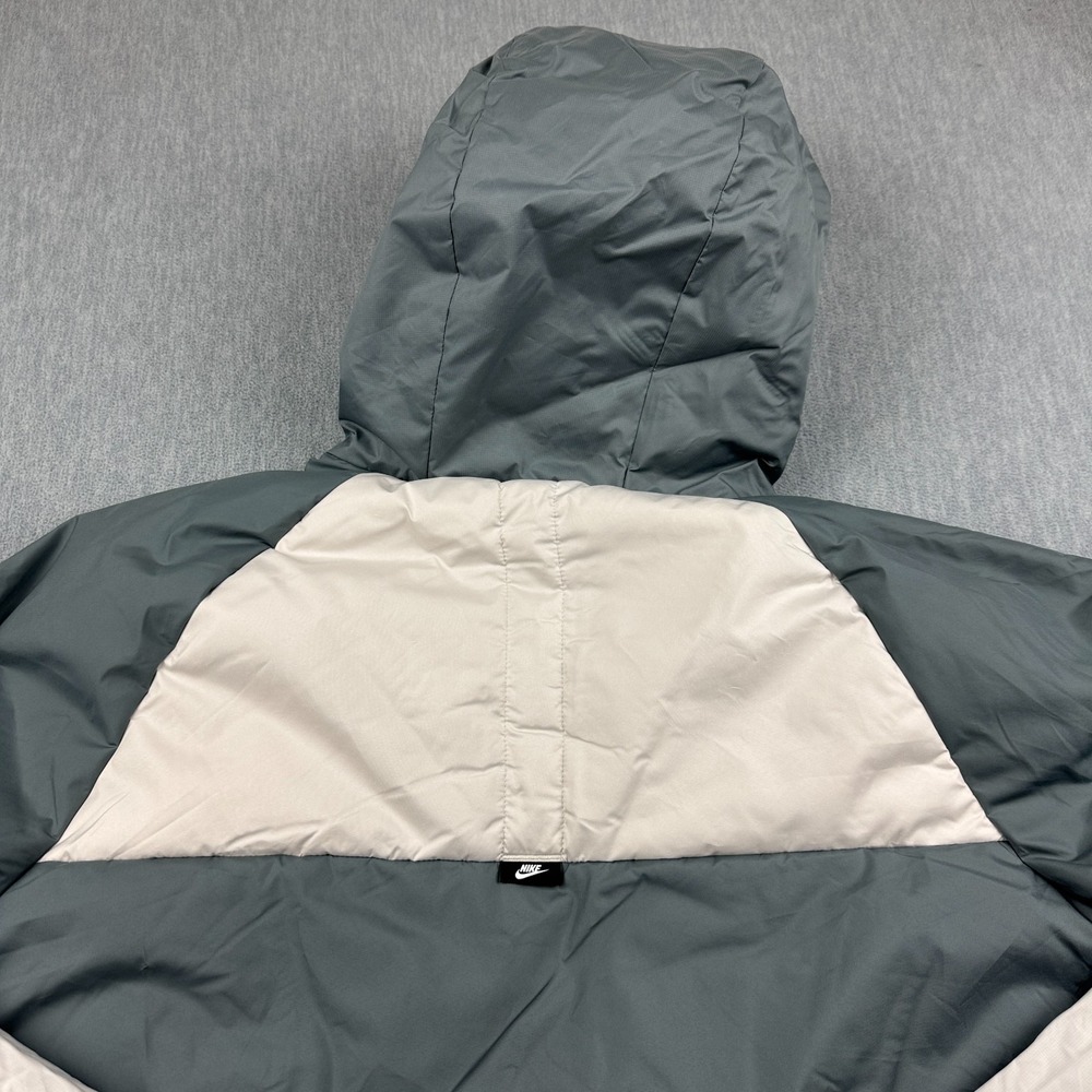 Nike Jacket Men Large Cream Gray Therma Fit Legacy Hooded Fleece Lined Full Zip - Picture 12 of 14